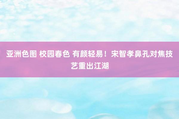 亚洲色图 校园春色 有颜轻易!宋智孝鼻孔对焦技艺重出江湖