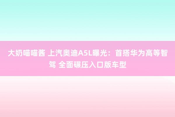 大奶喵喵酱 上汽奥迪A5L曝光：首搭华为高等智驾 全面碾压入口版车型
