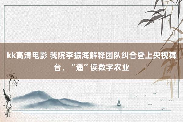 kk高清电影 我院李振海解释团队纠合登上央视舞台，“遥”读数字农业