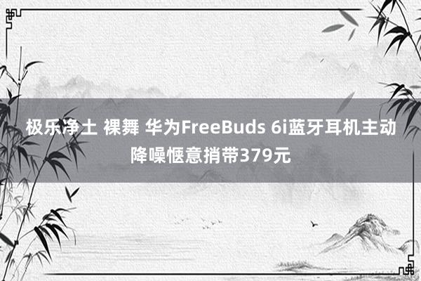 极乐净土 裸舞 华为FreeBuds 6i蓝牙耳机主动降噪惬意捎带379元