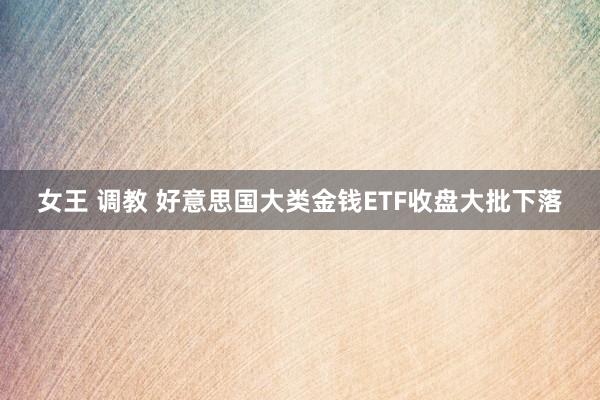 女王 调教 好意思国大类金钱ETF收盘大批下落